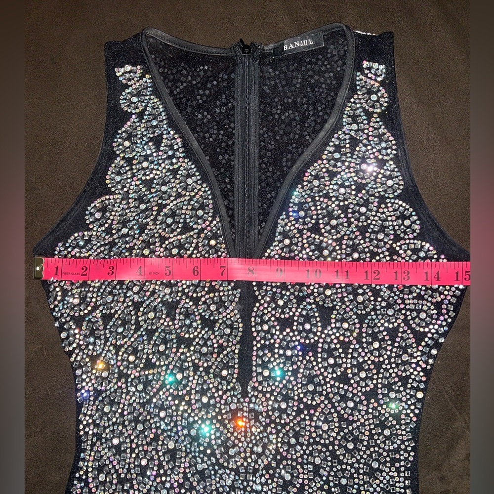 BANJUL SHEER MESH RHINESTONES DRESS - Picture 13 of 14